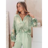 DStreet Koszula damska oversize w kwiaty KWIACYNTA zielona | Shoptok.si
