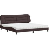 vidaXL Krevet s madracem tamnosmeđi 200x200 cm od tkanine | shoptok.hr