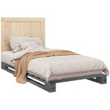  Okvir za krevet s uzglavljem sivi 100x200 cm masivna borovina | shoptok.hr