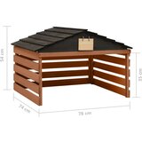 Garaža za robotsku kosilicu crno-smeđa 78x74x54 cm od jelovine | shoptok.hr
