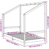  Okvir za dječji krevet crni 90 x 200 cm od masivne borovine | shoptok.hr
