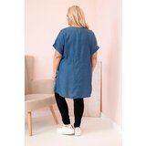 Kesi Włoski Plus Size women's blouse with patches denim | shoptok.hr