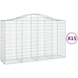  Obokane gabion košare 15kosov 200x50x120/140cm pocinkano železo | Shoptok.si