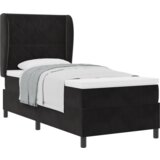 vidaXL Box Spring Postelja z Blazino Črna 90x200 cm Žamet | Shoptok.si