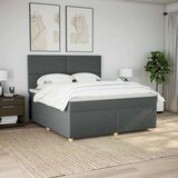 vidaXL Box spring postelja z vzmetnico temno siva 180x200 cm blago | Shoptok.si