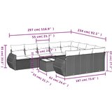 vidaXL 11-dijelni set vrtnih sofa od poliratana s jastucima smeđi | shoptok.hr