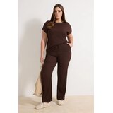 Trendyol Ženski komplet majica i pantalone Tbbss24Cp00003, Braon | Eponuda.com