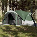 vidaXL Družinski šotor tipi za 8 oseb zelen vodoodporen | Shoptok.si
