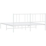  Metalni okvir za krevet s uzglavljem bijeli 193x203 cm | shoptok.hr