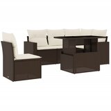 Maison Chic Seti vrtnega pohištva - Vrtna garnitura - Vrtni pohištvo set 6-delna z blazinami rjav poli ratan, (21806044) | Shoptok.si