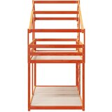 Krevet na kat s krovom voštano smeđi 90x200 cm masivna borovina | shoptok.hr