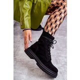 S. BARSKI Women's Suede Boots Tied Black Afra | Shoptok.si