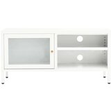 vidaXL tv ormarić bijeli 90 x 30 x 44 cm od čelika i stakla | shoptok.hr