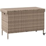  Vrtna kutija za pohranu s kotačima siva 110x55x73 cm poliratana | shoptok.hr