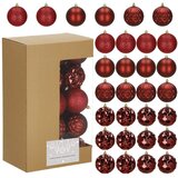  Set Božićnih kuglica u nijansama crvene, 8 cm - 30 komada | shoptok.hr
