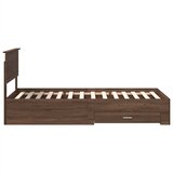  Krevetna konstrukcija Smeđi hrast i srebrna 75 x 190 cm | shoptok.hr