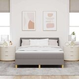 vidaXL Postelja z vzmetnico z vzmetnico Taupe 140 x 190 cm blago, (5000128419) | Shoptok.si