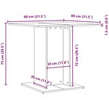  Blagovaonski stol Crni hrast 80x80x75 cm Inženirsko drvo | Eponuda.com