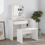 vidaXL set toaletnog stolića sjajni bijeli 86,5x35x136 cm Cijene