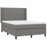 Krevet box spring s madracem LED tamnosivi 140x200 cm tkanina | shoptok.hr