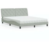vidaXL Krevet s madracem svjetlosivi 160x200 cm baršunasti | shoptok.hr
