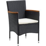 Maison Chic Vrtni jedilni stoli - Stol za vrt 4 kosi poli ratan črne barve JS366, (21879023) | Shoptok.si