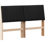 vidaXL tapecirano vzglavje črna 135 cm masivno borovo les | Shoptok.si