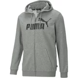 Puma Športna jopa na zadrgo 'Essentials' pegasto siva / črna