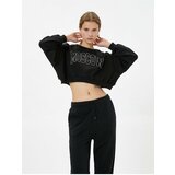 Koton Crop Sports Sweatshirt Printed Relax Fit Cene