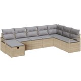  Set vrtnog sofa s jastucima Bež Poli ratan Dvosed vrtna sofa s pohranom i jastučićima Bež Poli ratan | shoptok.hr