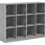  The Living Store Knjižna omara z vrati siva sonoma 136x37x109 cm inženirski les - Knjižna Omara, (21444254) | Shoptok.si