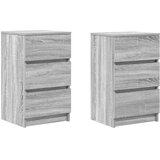  Noćni ormarići s 3 ladice 2 kom sivi sonoma 39x35x65 cm | shoptok.hr