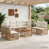  Set vanjskih sofa 9 pcs Prirodna i krema bijela Poliester | Eponuda.com