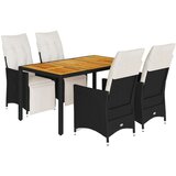  5-dijelni vrtni blagovaonski set s jastucima od poliratana crni | shoptok.hr
