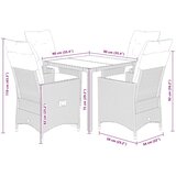  5-dijelni vrtni blagovaonski set s jastucima poliratan smeđi Smeđa 90 x 90 x 75 cm | shoptok.hr