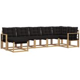 vidaXL Zunanja garnitura za sedenje z blazino 7 pcs Bela in črna, (5000269693) | Shoptok.si