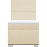 Krevet s oprugama i madracem krem 90 x 200 cm od tkanine | Eponuda.com