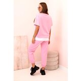 Kesi Włoski Women's butter set with short sleeves and pants light pink | shoptok.hr