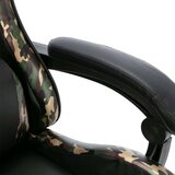 vidaXL Racing stol z oporo za noge črno in kamuflažno umetno usnje | Shoptok.si