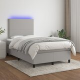 The Living Store Box spring postelja z vzmetnico LED sv. siva 120x200 cm blago - Box Spring Postelja, (21519318) | Shoptok.si