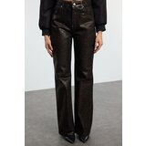 Trendyol Limited Edition Brown Leopard Foil Printed High Waist Wide Leg Jeans | Eponuda.ba