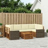  Set vanjskih sofa 7 kom. Prirodna i krem Čvrsto drvo akacije | shoptok.hr