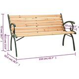  Vrtna klop 116 cm lito železo in trden les jelke, (20658186) | Shoptok.si