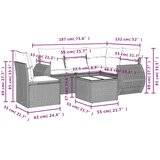 6-dijelni set vrtnih sofa s jastucima crni od poliratana | shoptok.hr