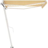  Tenda na ručno uvlačenje s LED svjetlima 300x250 cm žuto-bijela | shoptok.hr