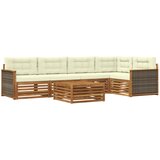 vidaXL Zunanja garnitura za sedenje z blazino 6 pcs Naravna in smetana, (5000281078) | Shoptok.si