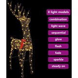 vidaXL 3D jelen Toplo bela 128 cm Ratan | Shoptok.si