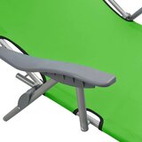 vidaXL Ležaljka za sunčanje s krovom čelična zelena | shoptok.hr