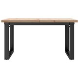  Stolić za kavu O-oblika 80x80x45,5 cm od borovine i čelik | shoptok.hr