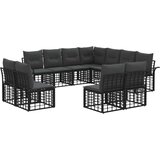  Set vanjskih sofa s jastukom 11 pcs Crna i tamno siva Poliester | shoptok.hr
